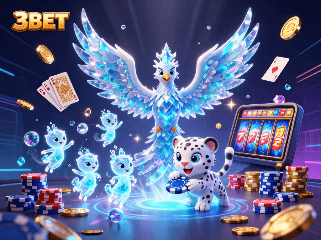 Experience thrilling wins at 3BET with vibrant casino elements showcasing playful characters and rich gaming details