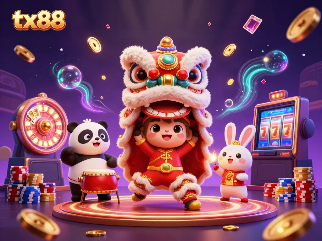 Experience exciting bets at tx88 with vibrant illustrations of a festive casino scene.