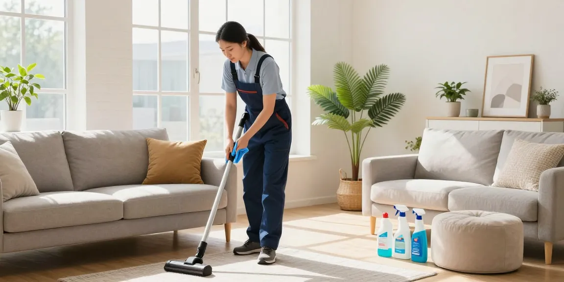 Professional cleaner at work in a home showing excellence of putzinstitute bern cleaning services.