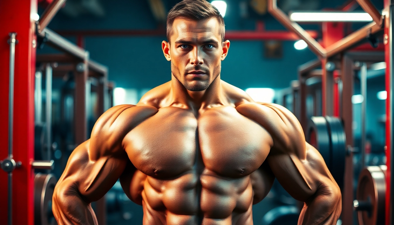 An athlete demonstrating the benefits of Decabal Nandrolone Decanoate amidst gym equipment, showcasing strength and focus.