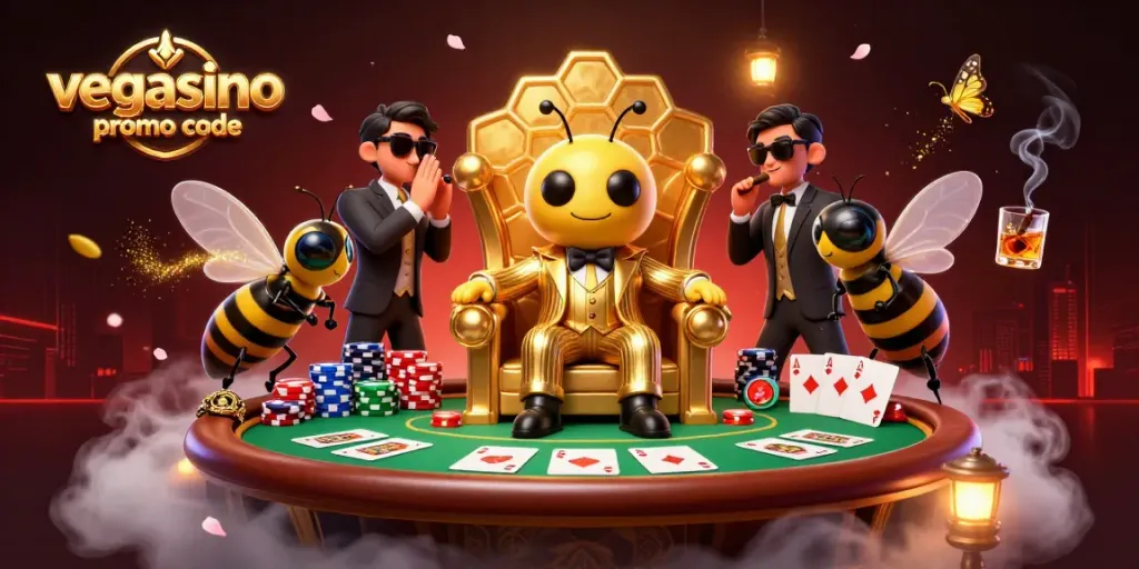 Engage in exciting gameplay with vegasino promo code in this vibrant casino scene full of action.