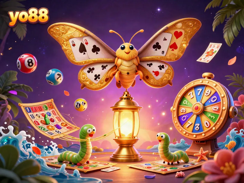Engage with yo88's vibrant lottery scene featuring dynamic elements like colorful balls and spinning wheels