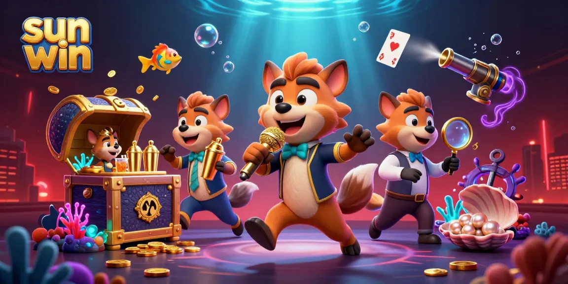 Experience fun at the sun win comedy casino club with lively hyenas serving drinks and entertainment.