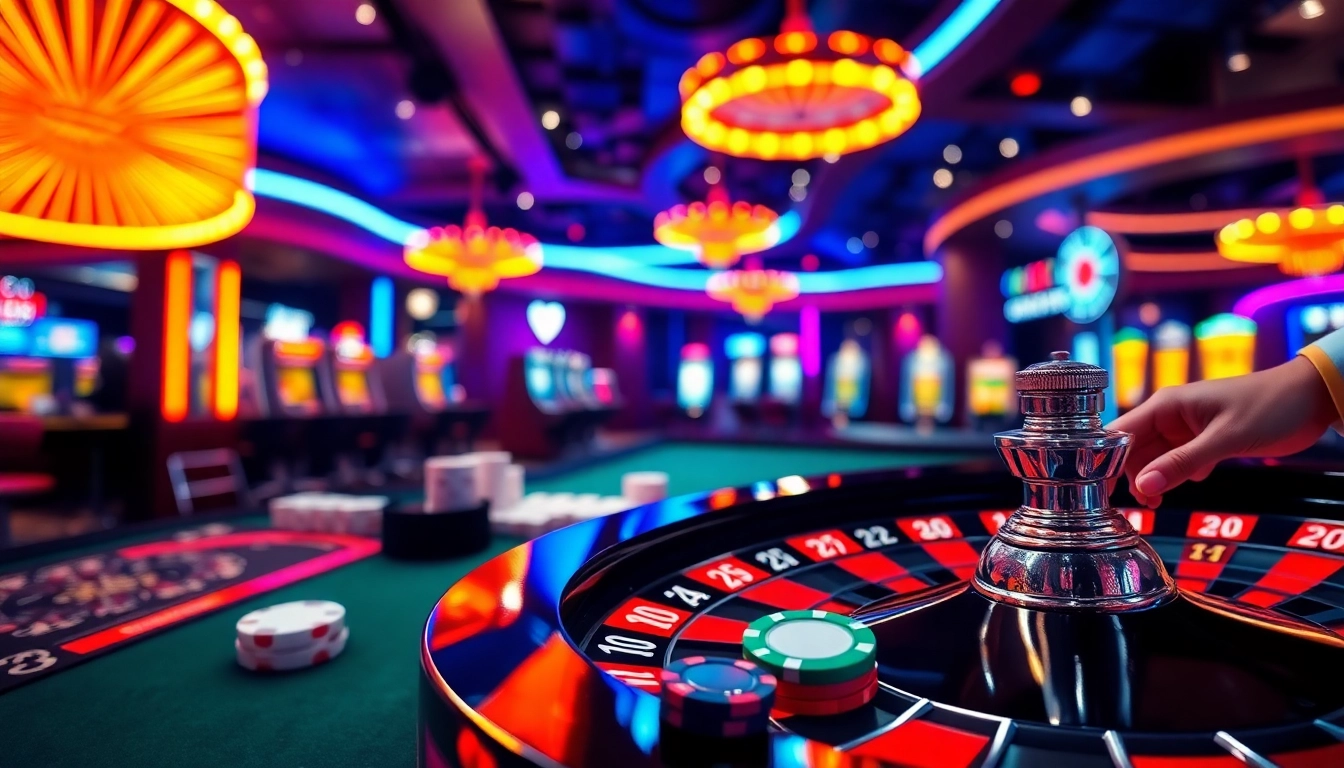 Erleben Sie mit casinospielen.de das aufregende Ambiente eines Casinos mit Roulette und Pokerchips.