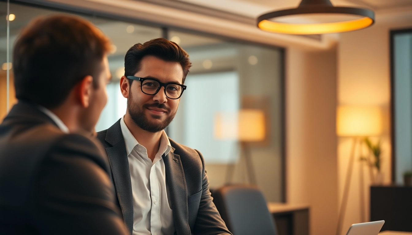 Headhunter bei einem Meeting, das Vertrauen und Professionalität ausstrahlt, um Kandidaten erfolgreich zu vermitteln.