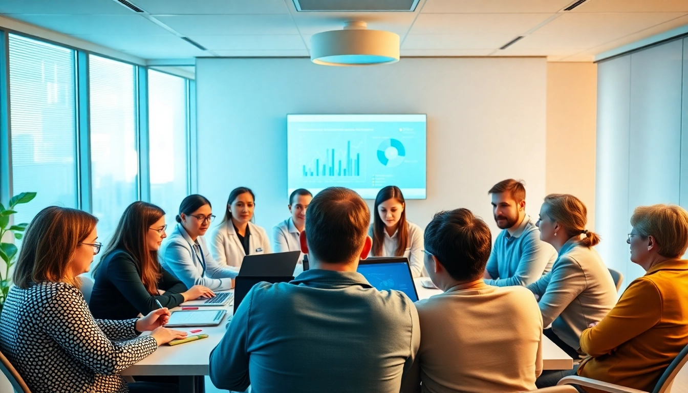 Collaborative marketing für pflegedienste strategy session among healthcare professionals.