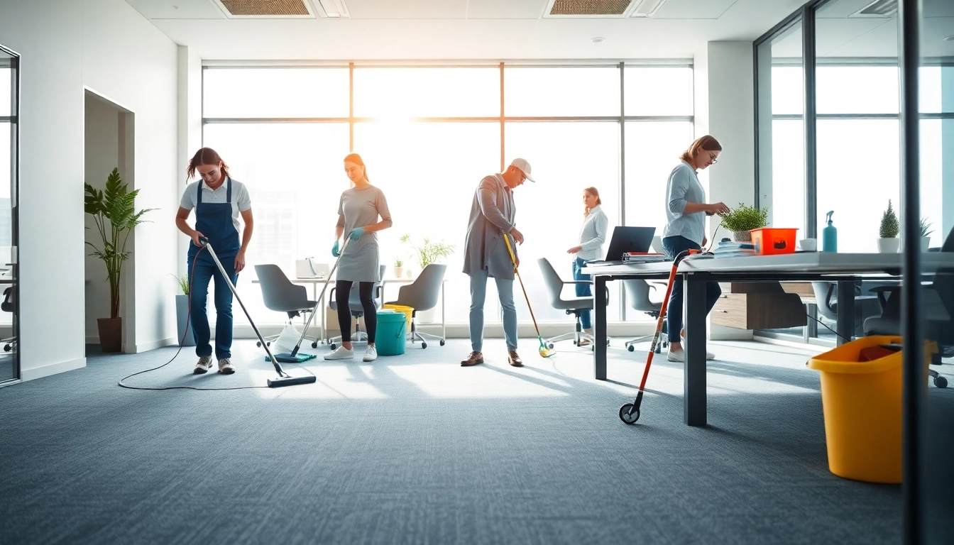 Effiziente büroreinigung berlin in einem modernen Büro mit professionellen Reinigungsteams.
