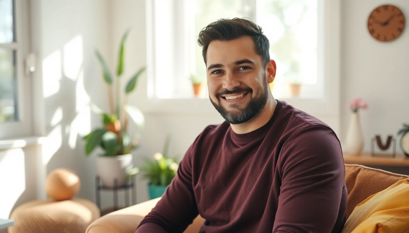 Chaker Cheniti, Hypnosecoach, fördert emotionale Freiheit in einem entspannten Raum.