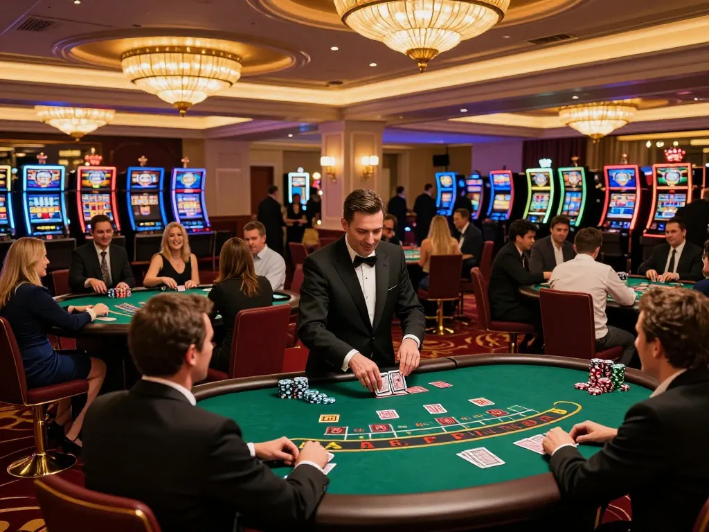 F168 players enjoying an exciting blackjack game, showcasing strategic gameplay in a vibrant casino atmosphere.
