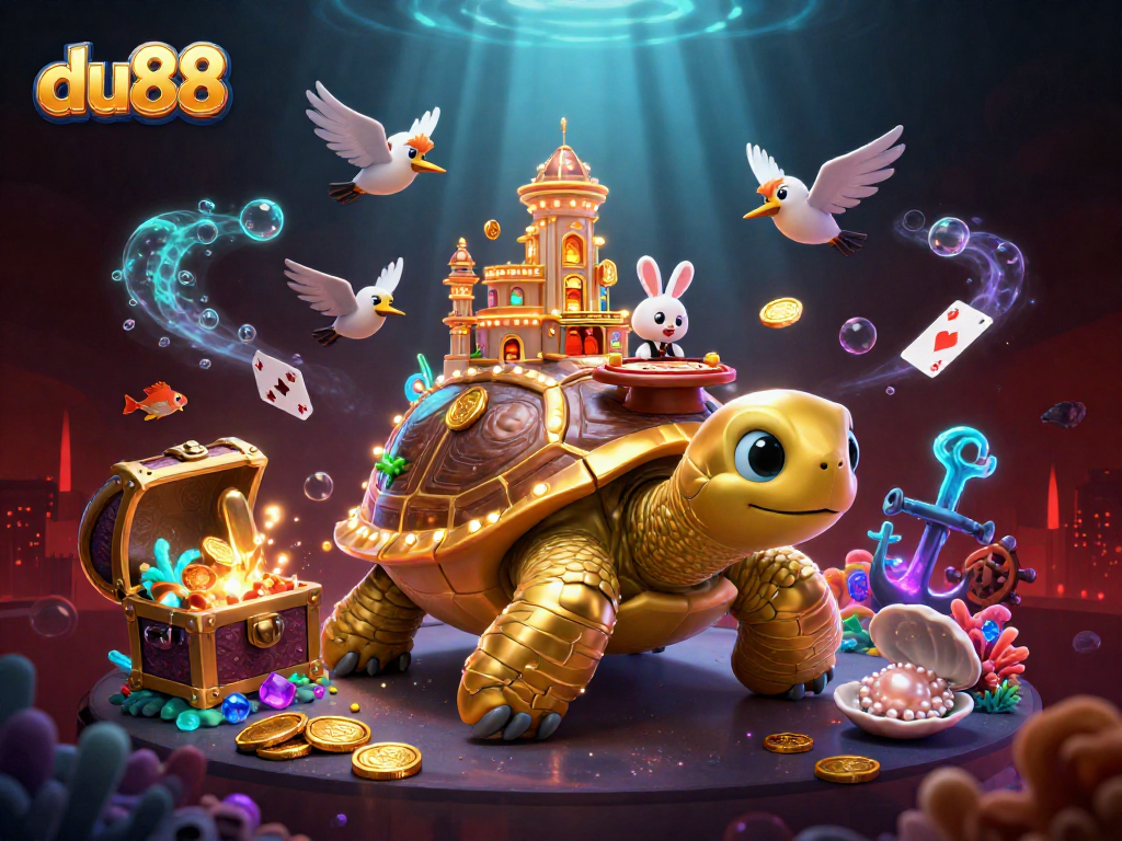 Experience thrilling moments at du88 with vibrant 3D casino illustration featuring charming characters.