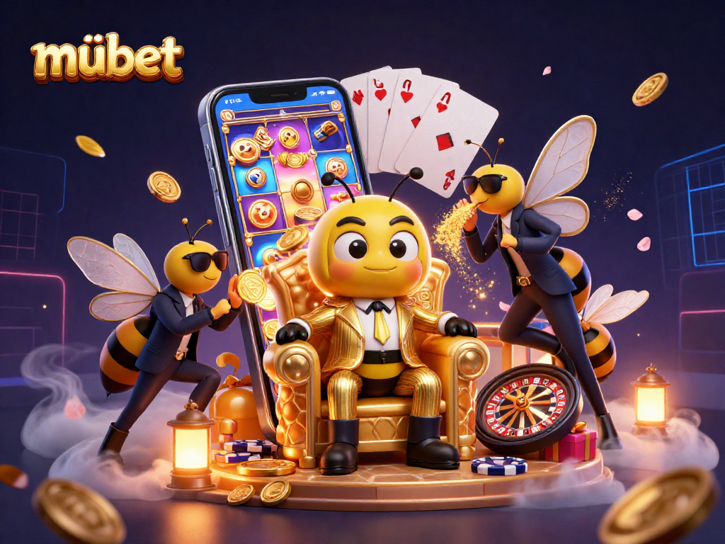 Experience exceptional gaming at mubet with vibrant, thrilling casino elements in a colorful scene.