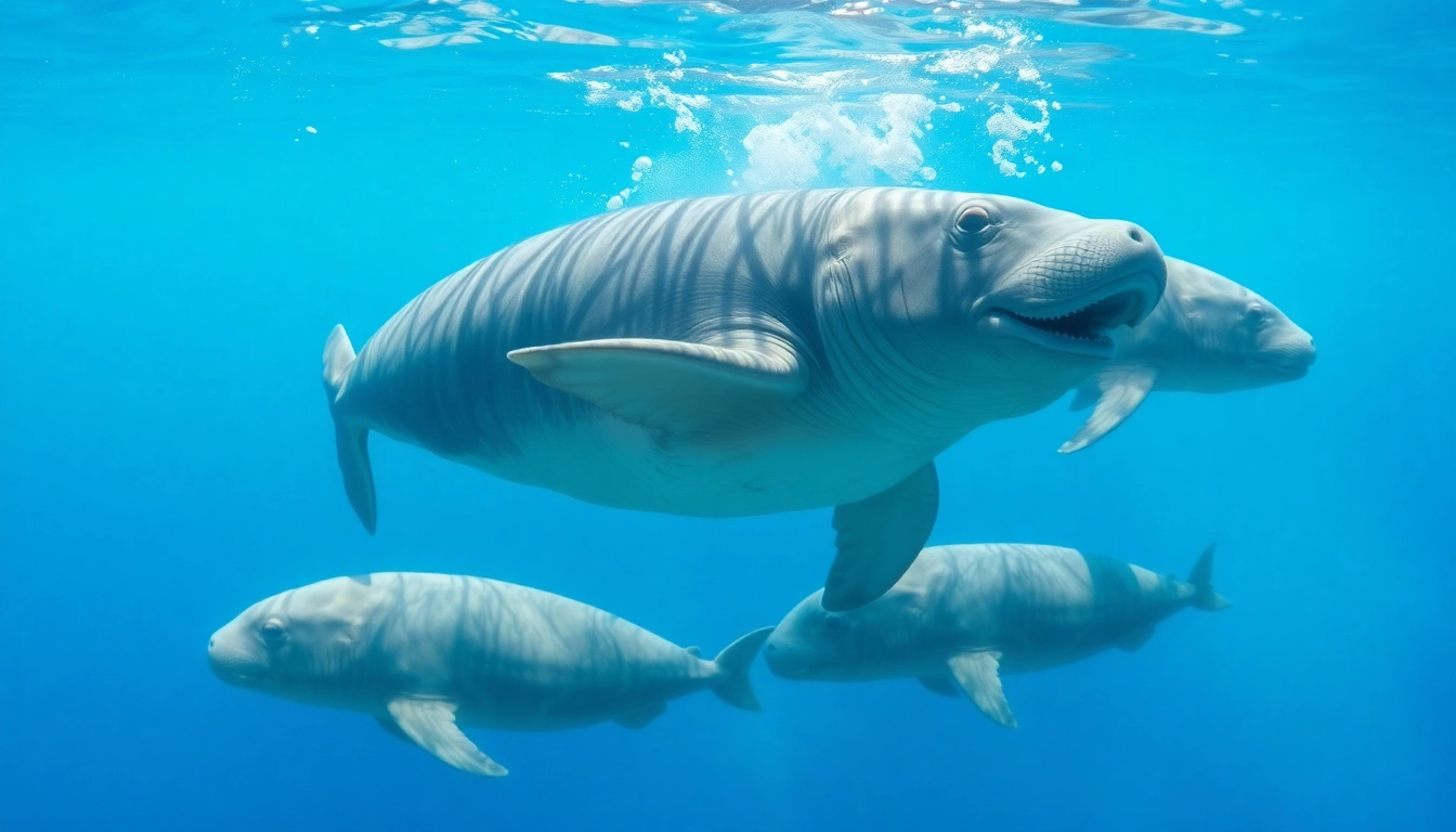 Tauchen Bullenhaie zeigt einen Taucher, der sanft mit majestätischen Bullenhaien umgeben ist.