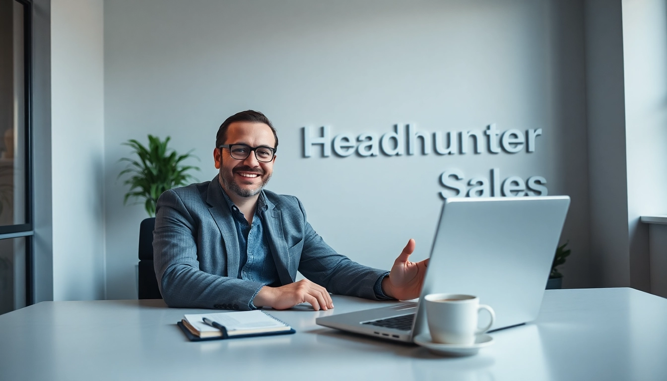 Engaging headhunter sales professional conducting a video interview.