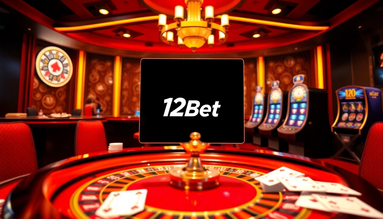 Join the excitement at 12bet with vibrant casino visuals featuring roulette, poker, and slots.
