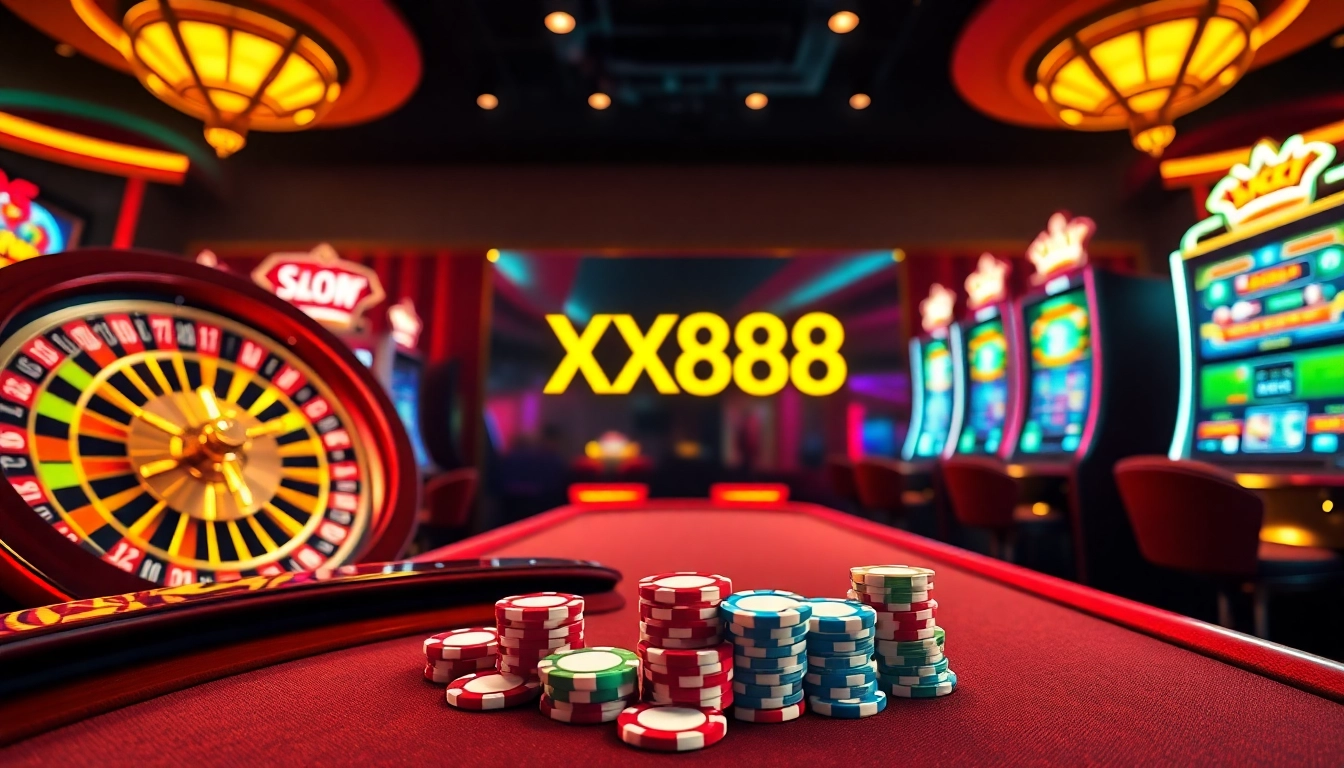 Experience the thrill of winning at XX888 online casino with vibrant slot machines and roulette.