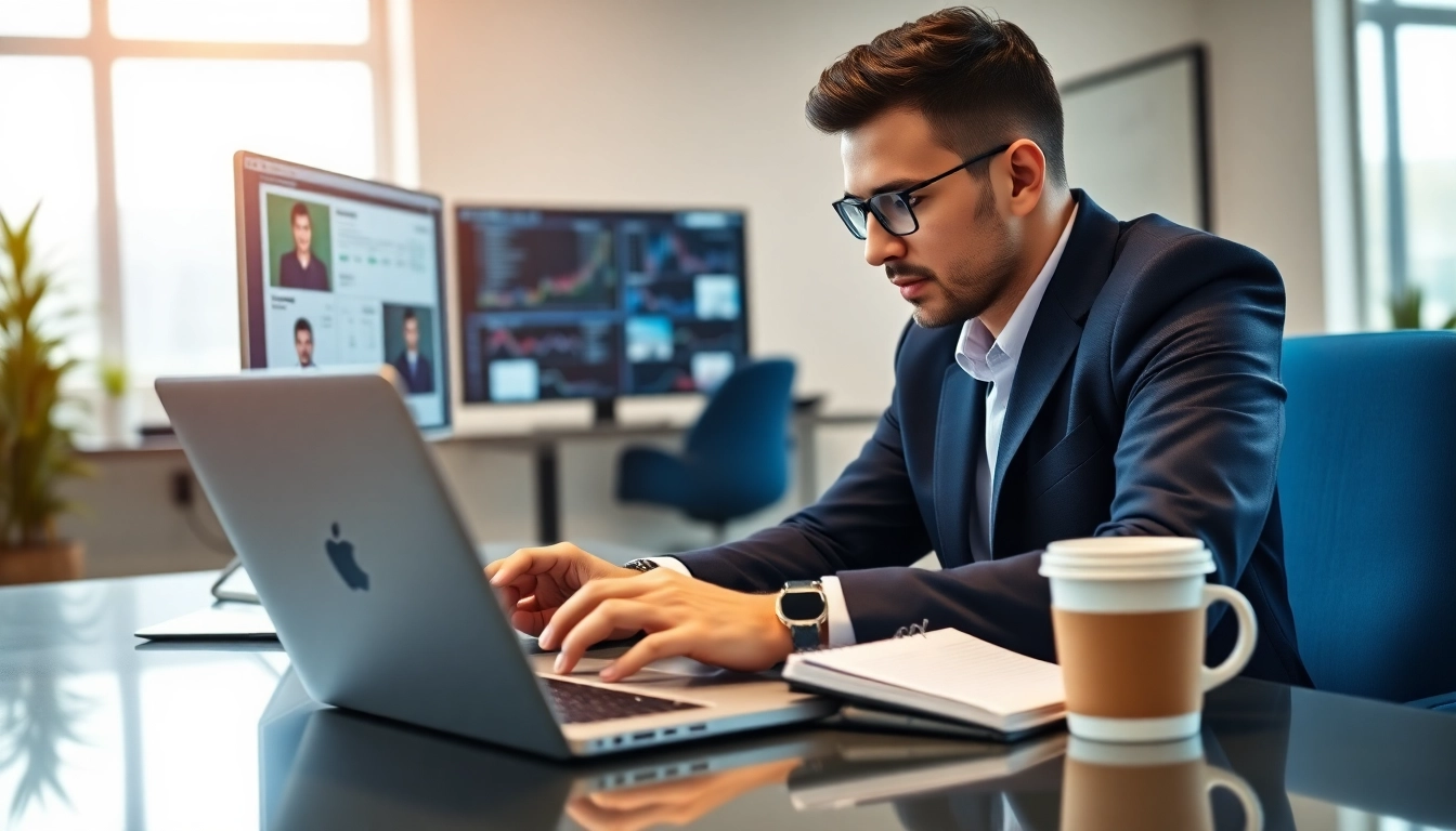 Headhunter IT bei der Analyse von Kandidatenprofilen in einem modernen Büro.