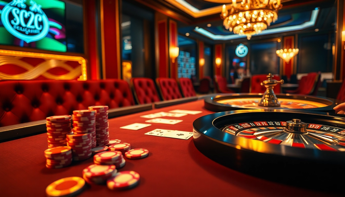 SODO 66 poker action showing vibrant chips and cards in a luxurious casino setting